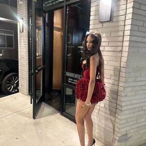 Elegant Red Mini Skirt